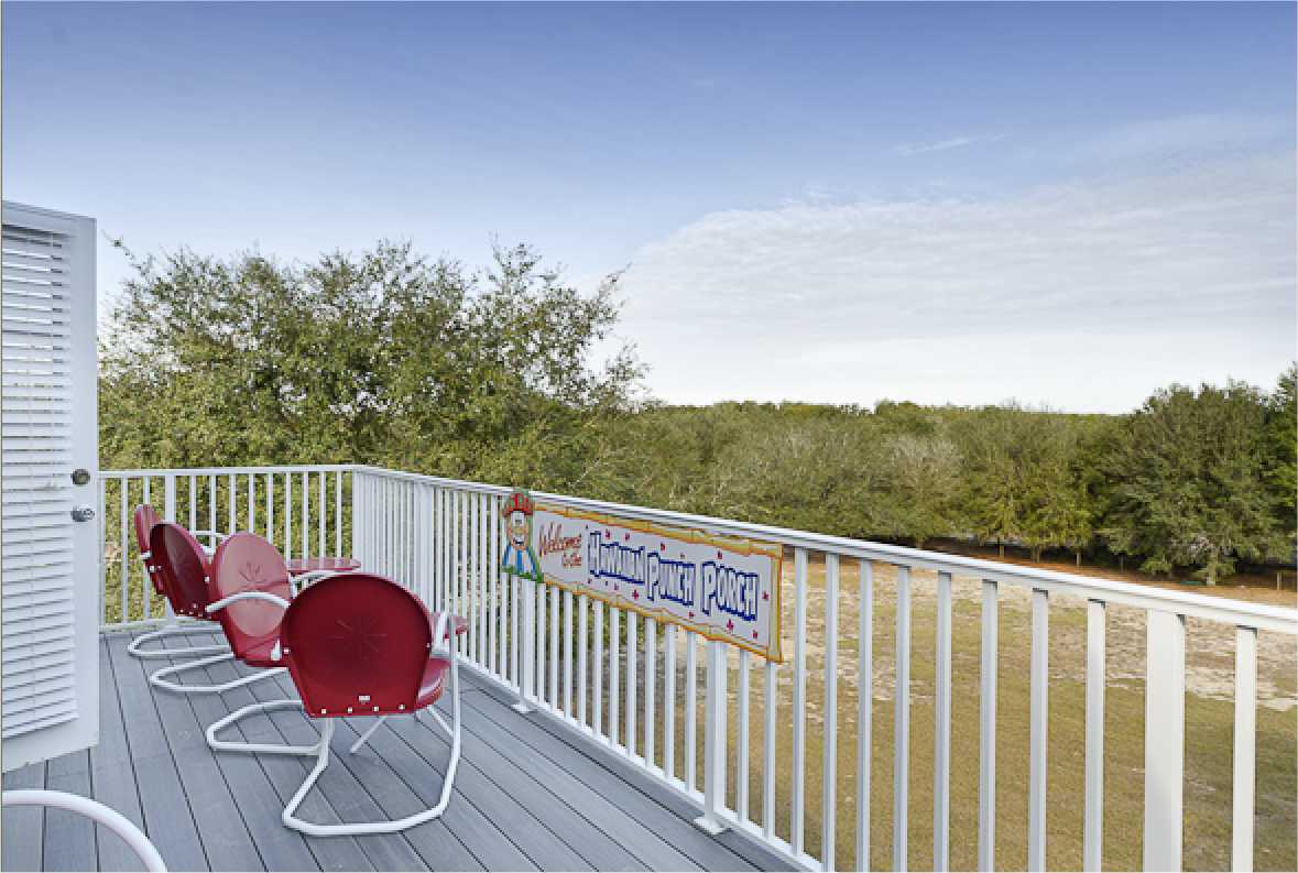 A porch at The Sweet Escape - an Orlando area rental