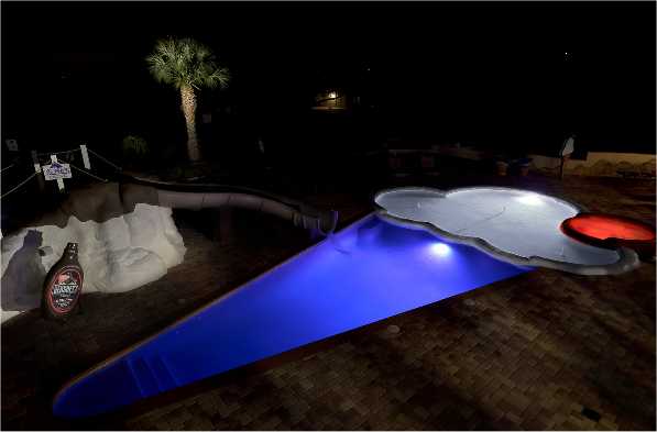 Ice Cream Cone Shaped Pool At Night